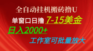 （10409期）全自动挂机搬砖撸U，单窗口日撸7-15美金，日入2000+，可个人操作，工作…-副业吧