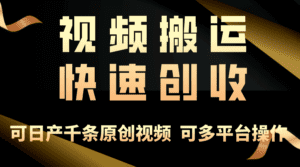 （10417期）一步一步教你赚大钱！仅视频搬运，月入3万+，轻松上手，打通思维，处处…-副业吧