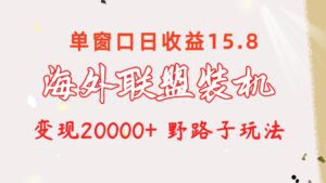 （10475期）海外联盟装机 单窗口日收益15.8  变现20000+ 野路子玩法-副业吧