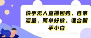 快手无人直播团购，自带流量，简单好做，适合新手小白-副业吧