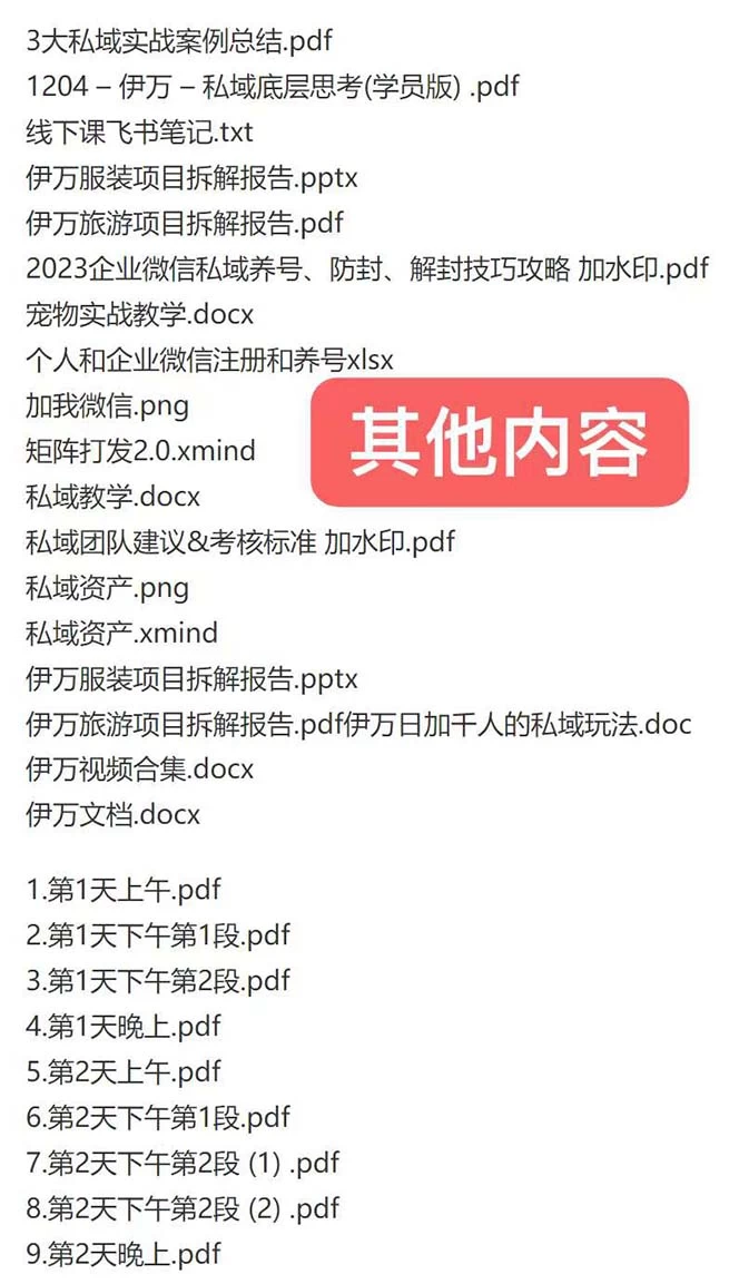图片[2]-私域收费课程笔记：线下课录音+飞书笔记和文档 PPT，私域必看！-副业吧