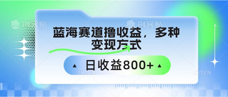 蓝海赛道撸收益，多种变现方式，日收益800+-副业吧