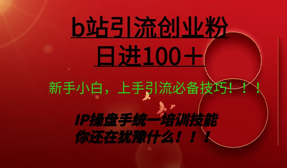 日引创业粉 100+ b 站全套打法【实操教学】不容错过-副业吧