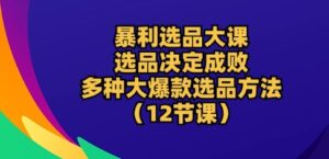 暴利选品大课：选品决定成败，教你多种大爆款选品方法(12节课)-副业吧