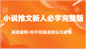 小说推文新人必学完整版，基础课程+知乎短篇混剪玩法实操-副业吧