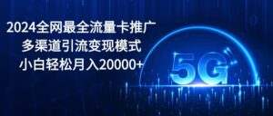 (10608期)2024全网最全流量卡推广多渠道引流变现模式,小白轻松月入20000+-副业吧