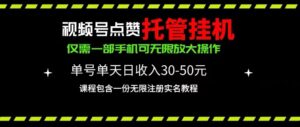 (10644期)视频号点赞托管挂机,单号单天利润30~50,一部手机无限放大(附带无限…-副业吧