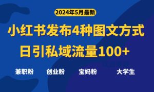 （10677期）最新小红书发布这四种图文，日引私域流量100+不成问题，-副业吧