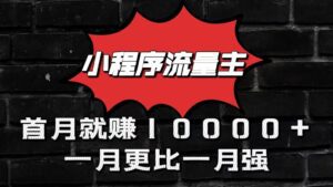 小程序流量主首月就赚10000+,一月更比一月强!小本创业首选-副业吧