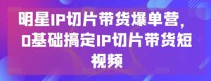明星IP切片带货爆单营，0基础搞定IP切片带货短视频-副业吧