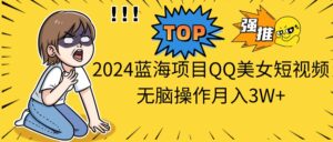 （10862期）2024蓝海项目QQ美女短视频无脑操作月入3W+-副业吧