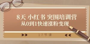 (10869期)28天 小红书 突围培训营,从0到1快速涨粉变现(17节课)-副业吧