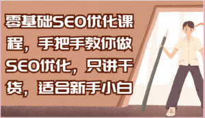零基础SEO优化课程，手把手教你做SEO优化，只讲干货，适合新手小白-副业吧