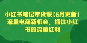 小红书笔记带货课【6月更新】流量电商新机会，抓住小红书的流量红利-副业吧