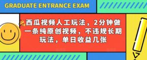 西瓜视频写字玩法，2分钟做一条纯原创视频，不违规长期玩法，单日收益几张-副业吧