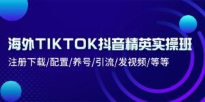 海外TIKTOK抖音精英实操班：注册下载/配置/养号/引流/发视频/等等-副业吧