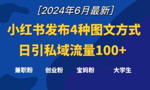 小红书发布这4种图文，就能日引私域流量100+-副业吧