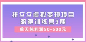 黄岛主《拼夕夕虚拟变现项目陪跑训练营3期》单天纯利润50-500元-副业吧