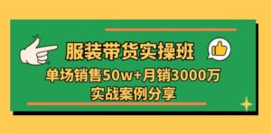 (11071期)服装带货实操培训班:单场销售50w+月销3000万实战案例分享(27节)-副业吧