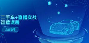 二手车+直播实战运营课程：直播推荐/短视频推荐/千川投放/直播全流程-副业吧