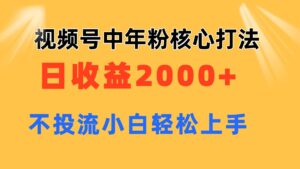 （11205期）视频号中年粉核心玩法 日收益2000+ 不投流小白轻松上手-副业吧