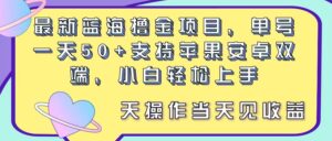 （11287期）最新蓝海撸金项目，单号一天50+， 支持苹果安卓双端，小白轻松上手 当…-副业吧