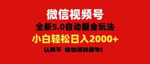 （11332期）微信视频号变现，5.0全新自动掘金玩法，日入利润2000+有手就行-副业吧