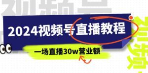(11394期)2024视频号直播教程:视频号如何赚钱详细教学,一场直播30w营业额(37节)-副业吧