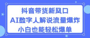 (11401期)抖音带货新风口,AI数字人解说,流量爆炸,小白也能轻松爆单-副业吧