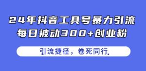 24年抖音工具号暴力引流，每日被动300+创业粉，创业粉捷径，卷死同行-副业吧