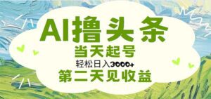（11426期）AI撸头条，轻松日入3000+无脑操作，当天起号，第二天见收益-副业吧