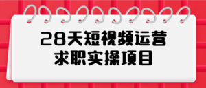 28天短视频运营求职实操项目-副业吧