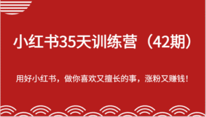 小红书35天训练营（42期）-用好小红书，做你喜欢又擅长的事，涨粉又赚钱！-副业吧