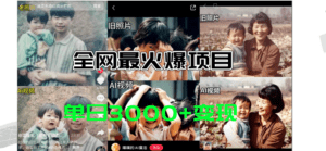 （11546期）全网爆火的AI让老照片动起来教程，蹭热点日赚3000+，内含免费工具一键…-副业吧