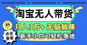 （11574期）淘宝无人带货3.0高收益玩法，月入3万+，无脑躺赚，新手小白可落地实操-副业吧