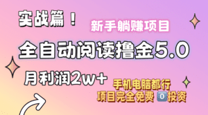 （11578期）小说全自动阅读撸金5.0 操作简单 可批量操作 零门槛！小白无脑上手月入2w+-副业吧