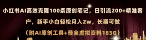 （11598期）小红书AI高效克隆100原创爆款笔记，日引流200+，轻松月入2w+，长期可做…-副业吧