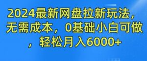 2024最新网盘拉新玩法，无需成本，0基础小白可做，轻松月入6000+-副业吧