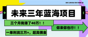 （11716期）未来三年，蓝海赛道，月入3万+-副业吧