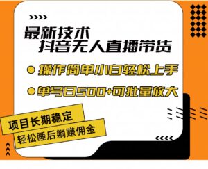 （11734期）最新技术无人直播带货，不违规不封号，操作简单小白轻松上手单日单号收…-副业吧