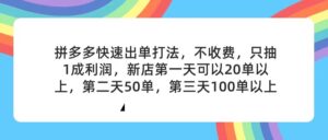 （11738期）拼多多2天起店，只合作不卖课不收费，上架产品无偿对接，只需要你回…-副业吧