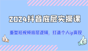 2024抖音底层实操课：重塑短视频底层逻辑，打造个人ip变现（52节）-副业吧