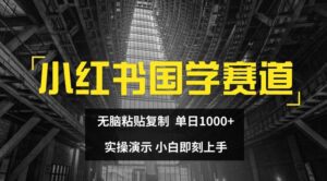 小红书国学赛道，无脑粘贴复制，单日1K，实操演示，小白即刻上手-副业吧