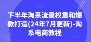 下半年淘系流量权重和爆款打造(24年7月更新)-淘系电商教程-副业吧