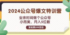 （11895期）某收费399元-2024公众号爆文特训营：业余时间做个公众号 小而美 月入5位数-副业吧