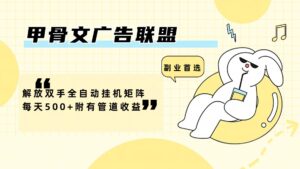 （12146期）甲骨文广告联盟解放双手全自动挂机矩阵每天500+附有管道收益-副业吧