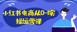 小红书电商从0-1实操运营课，小红书手机实操小红书/IP和私域课/小红书电商电脑实操板块等-副业吧