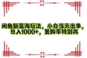 (12516期)闲鱼新蓝海玩法,小白当天出单,日入1000+,复购率特别高-副业吧