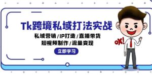 （12598期）Tk跨境私域打法实战：私域营销/IP打造/直播带货/短视频制作/流量变现-副业吧