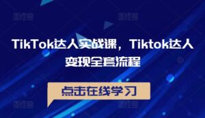 TikTok达人实战课，Tiktok达人变现全套流程-副业吧